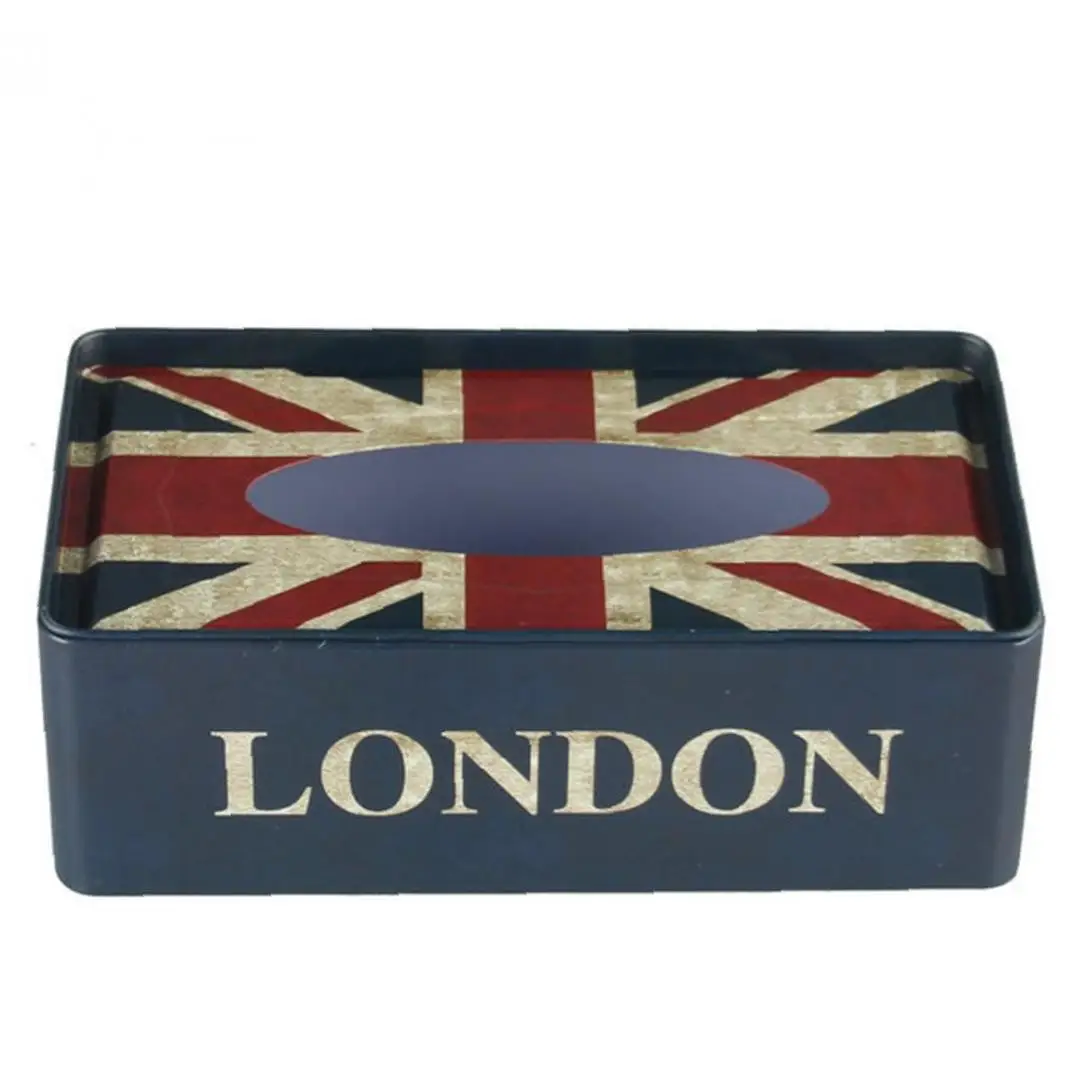 Metal Tissue Box Tabletop Vintage Style Paper Container British Flag Pattern Tissue Case for Home Decoration
Metal Tissue Box Tabletop Vintage Style Paper Container British Flag Pattern Tissue Case for Home Decoration