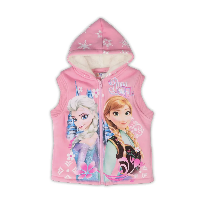 Disney princess Children's winter hooded vests waistcoat girl cotton warm coat cartoon plus velvet jacket Frozen Elsa outwear
Disney princess Children's winter hooded vests waistcoat girl cotton warm coat cartoon plus velvet jacket Frozen Elsa outwear