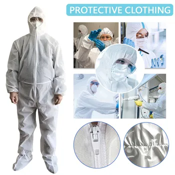 Disposable Protection Gown Dust Spray Suit Siamese Non-woven Dust-proof Anti Splash Clothing Safely Protection Clothes In Stock
Disposable Protection Gown Dust Spray Suit Siamese Non-woven Dust-proof Anti Splash Clothing Safely Protection Clothes In Stock