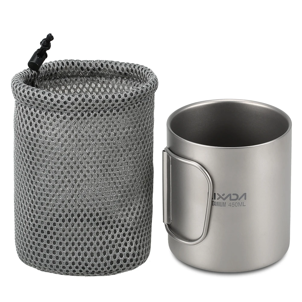 Lixada Titanium Double Wall Cup 220ml/450ml Portable Water Coffee Tea Cup Mug with Foldable Handle
Lixada Titanium Double Wall Cup 220ml/450ml Portable Water Coffee Tea Cup Mug with Foldable Handle