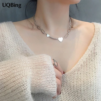 Fashion Vintage 925 Sterling Silver Link Chain Necklaces Smooth Lovely Heart Women Choker Necklaces Jewelry
Fashion Vintage 925 Sterling Silver Link Chain Necklaces Smooth Lovely Heart Women Choker Necklaces Jewelry