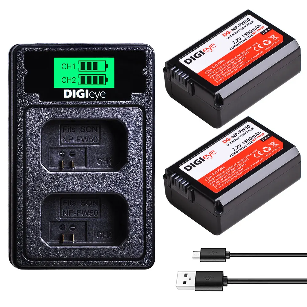 2Pcs 1500mAh NP-FW50 NPFW50 battery + LCD Dual charger for Sony Alpha a6500 a6400 a6300 a7 7R a7R a7R II a7II
2Pcs 1500mAh NP-FW50 NPFW50 battery + LCD Dual charger for Sony Alpha a6500 a6400 a6300 a7 7R a7R a7R II a7II