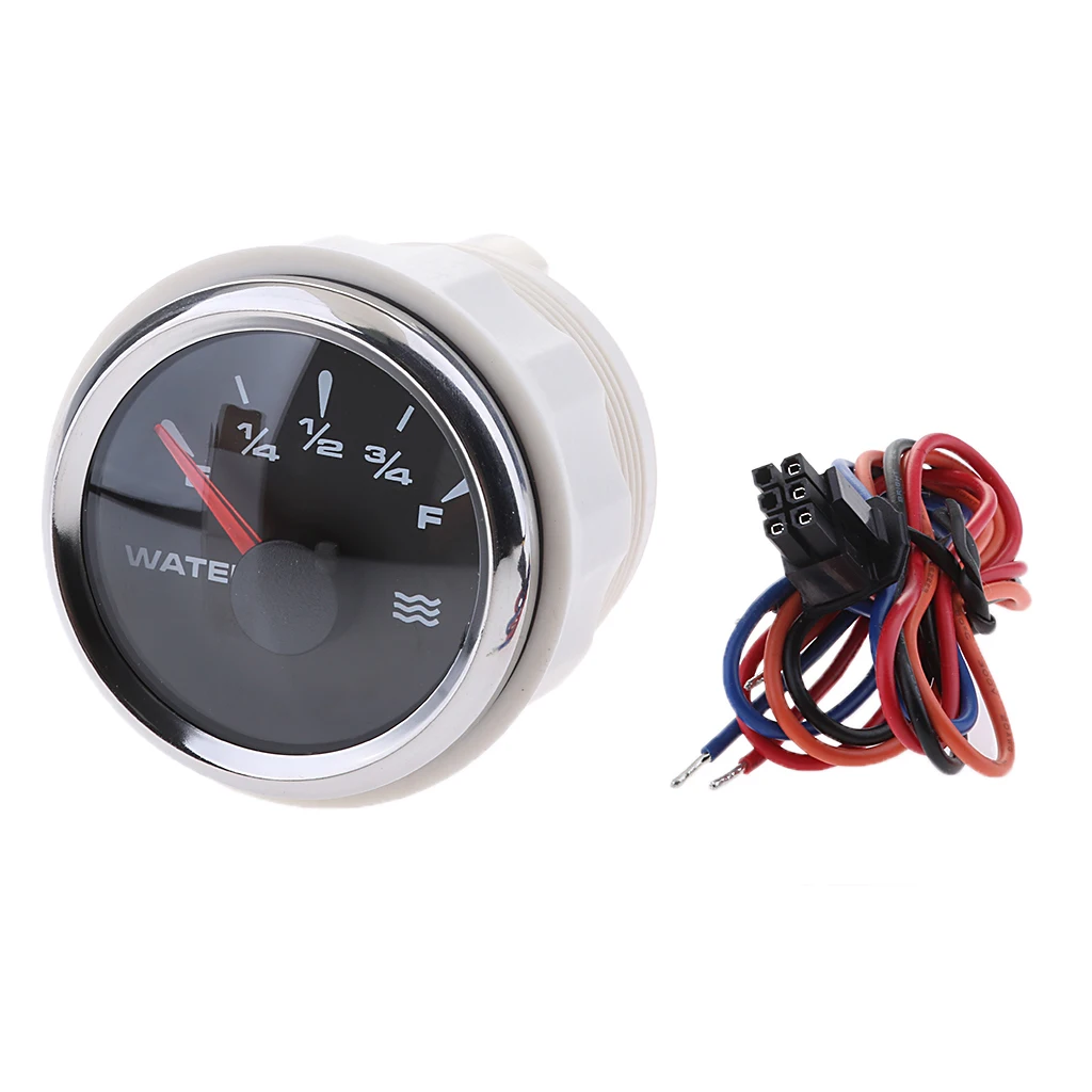 9-32V Black Dial Boat Carvanas Water Level Gauge With Colorful Backlights 9-32V Black Dial Boat Carvanas Water Level Gauge With Colorful Backlights