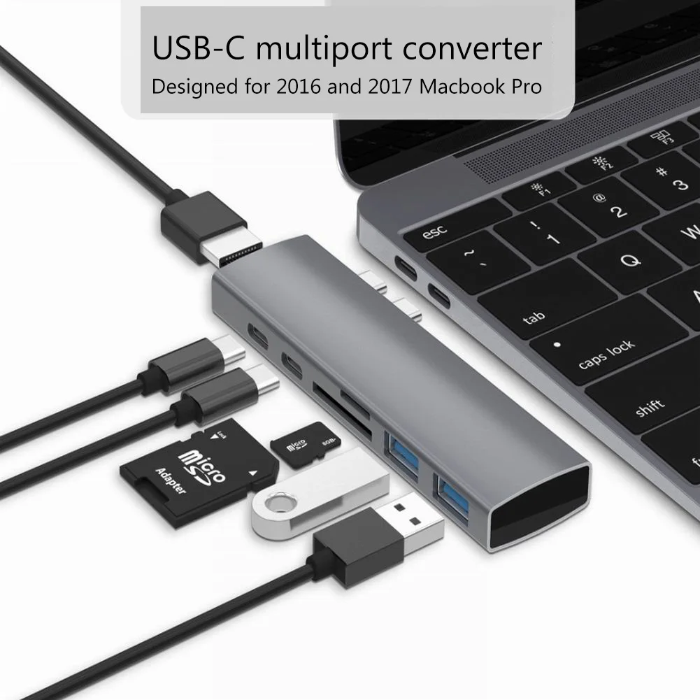USB-C Multiport Converter Precision Milled Aluminum Housing Dual Type-c Hub USB-C To HDMI Converter Splitter Aluminum + ABS
USB-C Multiport Converter Precision Milled Aluminum Housing Dual Type-c Hub USB-C To HDMI Converter Splitter Aluminum + ABS