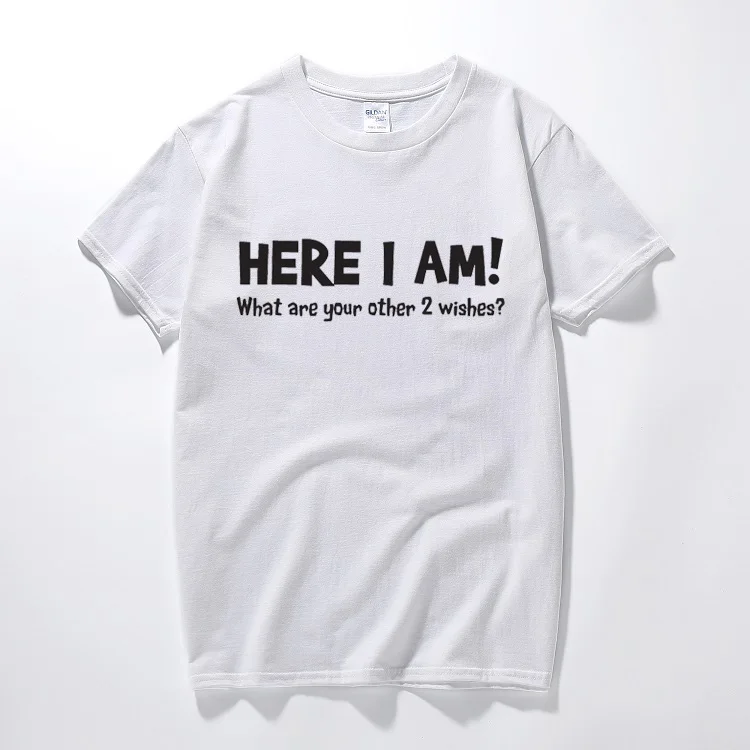 3 wishes printed mens t shirt birthday gift novelty joke slogan