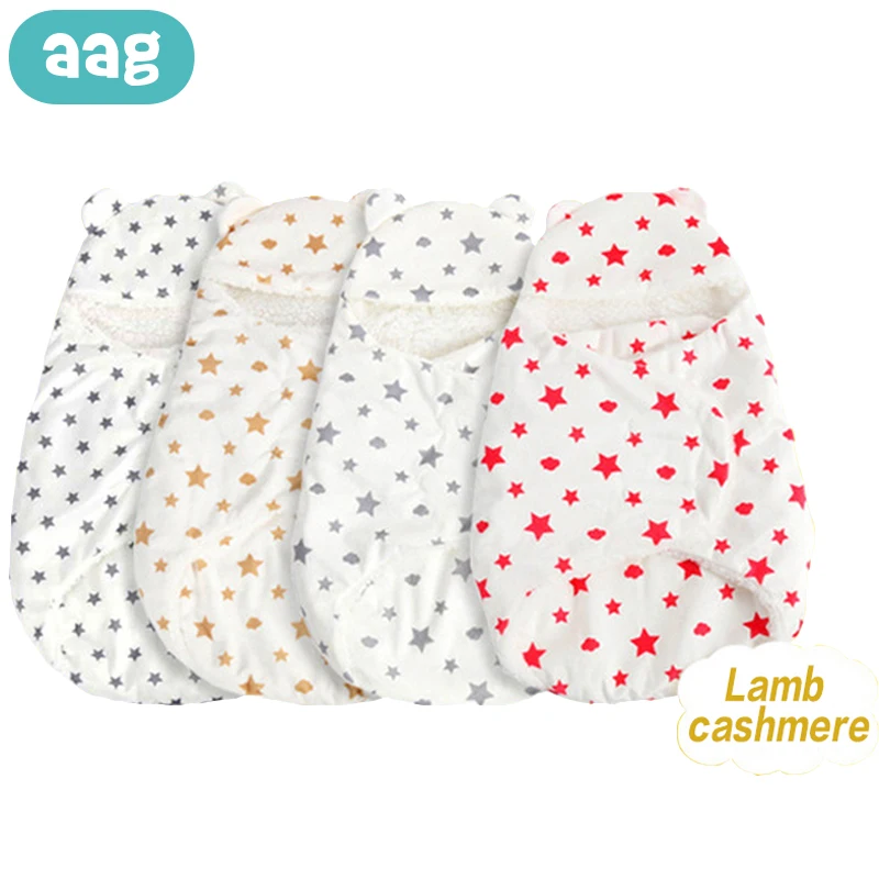 

AAG Lamb Cashmere Baby Sleeping Bag Swaddle Newborns Stroller Envelope for Discharge Winter Warm Diaper Cocoon Baby SleepSack