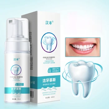 

60ml Recommend Teeth Whitening Foam Toothpaste Teeth Whitening Mousse Remove Tooth Stains Freshen Breath