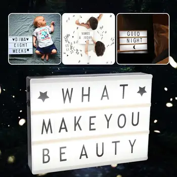 Cinematic Light A4 with 90 Letters Cinematic Light Box Free Combination Wedding Decor DIY Romantic Cinematic Lamp Box Party
Cinematic Light A4 with 90 Letters Cinematic Light Box Free Combination Wedding Decor DIY Romantic Cinematic Lamp Box Party