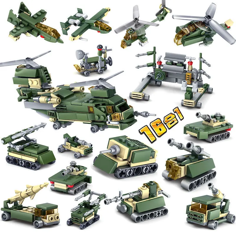 16Pcs World War 2 WW2 Soldiers Armored Vehicle Tank Truck Helicopter Ship Military SWAT Army Building Blocks Bricks Kids Toys
16Pcs World War 2 WW2 Soldiers Armored Vehicle Tank Truck Helicopter Ship Military SWAT Army Building Blocks Bricks Kids Toys