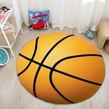 

Rug Football Basketball Rugs 60cm/80cm Round Carpets And area For Children Room Skidproof Area Carpet Room Mat Free shipping