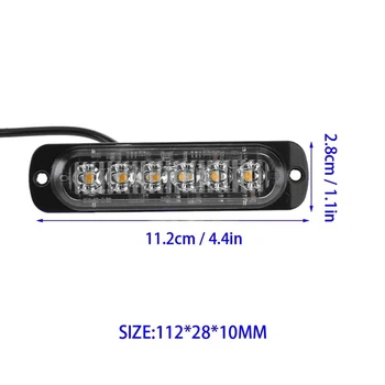 12X Strobe 6-LED Light White Amber Emergency Hazard Flashing Warning Truck Lamps
12X Strobe 6-LED Light White Amber Emergency Hazard Flashing Warning Truck Lamps