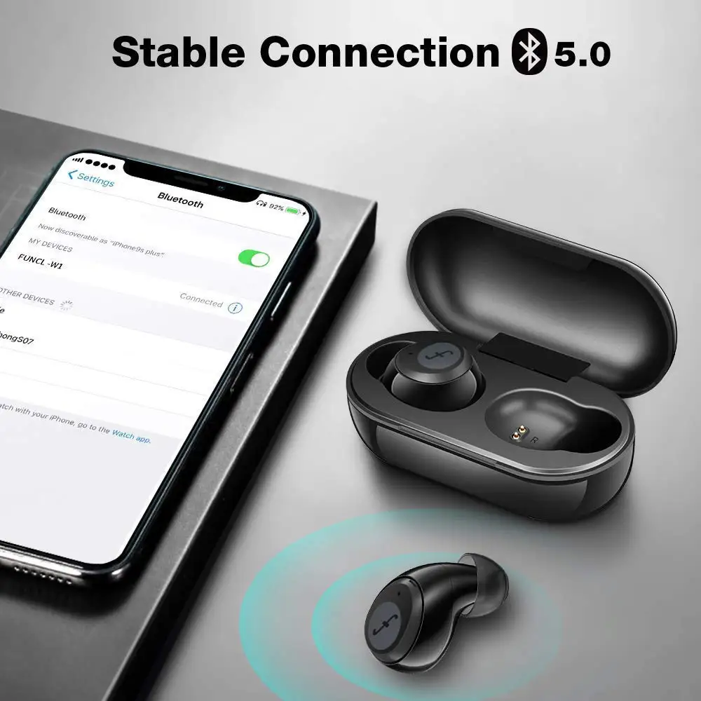 (Updated) FUNCL W1 tws bluetooth earbuds Dual Mic Touch Control Gaming Headset Earbuds 5.0 Nosie Reduction Wireless Earphones
(Updated) FUNCL W1 tws bluetooth earbuds Dual Mic Touch Control Gaming Headset Earbuds 5.0 Nosie Reduction Wireless Earphones
