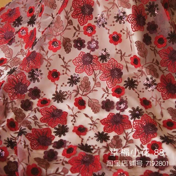 W78 red yarn-dyed three-dimensional flowers sequins embroidery soft mesh lace fabric
W78 red yarn-dyed three-dimensional flowers sequins embroidery soft mesh lace fabric