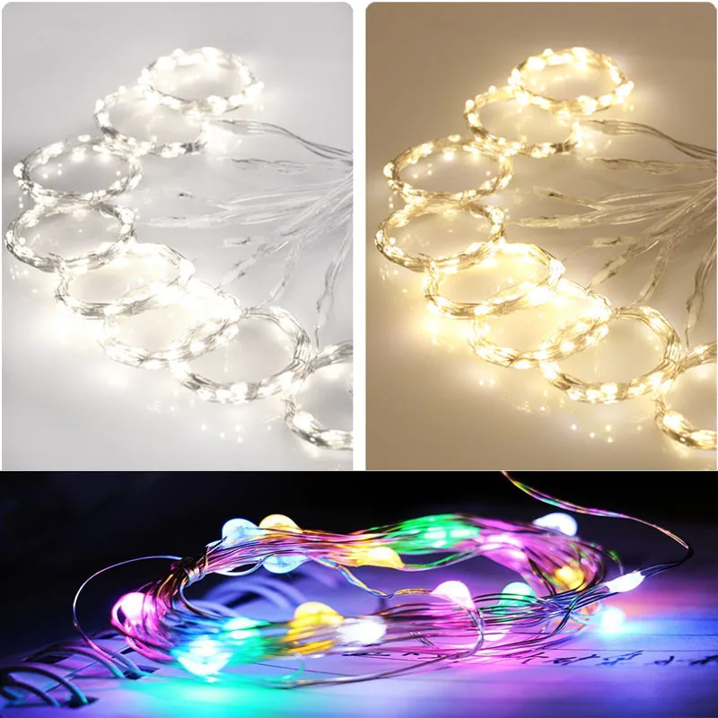 USB Powered Multicolor Window Led Curtain String Lights with Remote