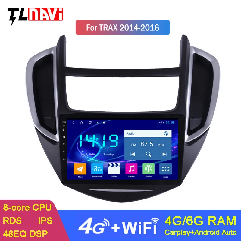 Автомобильный мультимедийный плеер 6G + 128G 4G Lte Android 10 GPS DVD-плеер для Chevrolet Trax Tracker