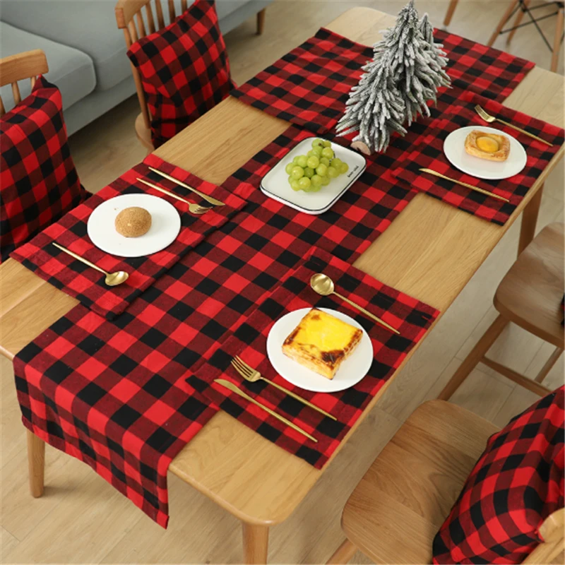 2020 New Christmas Decorations Plaid Cloth Placemat Table Knife And Fork Plate Placemat Plaid Table Cloth
2020 New Christmas Decorations Plaid Cloth Placemat Table Knife And Fork Plate Placemat Plaid Table Cloth