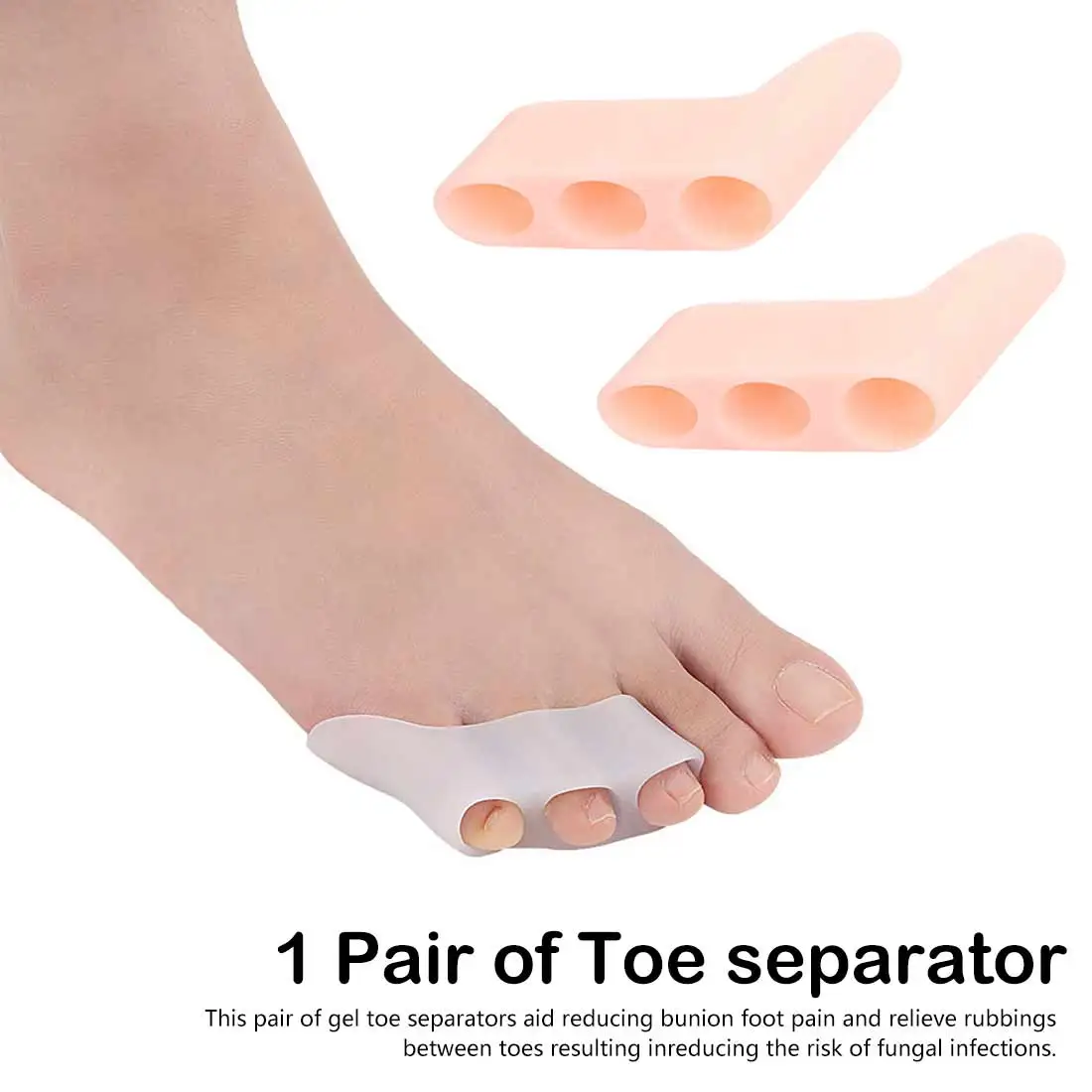 White 1 Pair Silicone Gel Foot Fingers Two Hole Toe Separator Thumb Valgus Protector Bunion Adjuster Bunionette Pads
White 1 Pair Silicone Gel Foot Fingers Two Hole Toe Separator Thumb Valgus Protector Bunion Adjuster Bunionette Pads