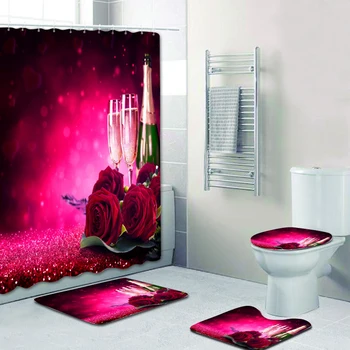 New Beautifully Personalized Rose Wine Glass 3D Digital Printing Shower Curtain Carpet Mat Combination Bathroom Toilet Mat
New Beautifully Personalized Rose Wine Glass 3D Digital Printing Shower Curtain Carpet Mat Combination Bathroom Toilet Mat