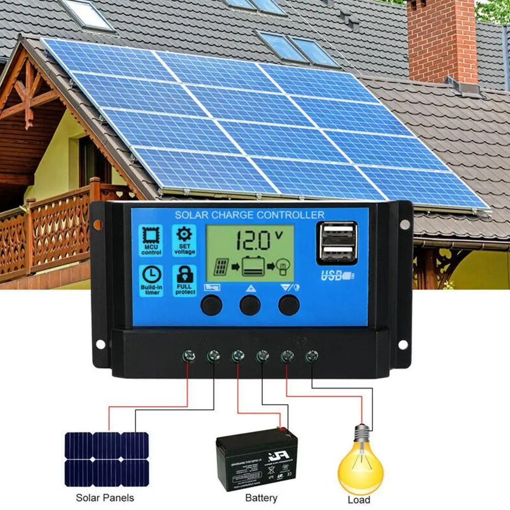 10A/20A/A30A/40A/50A/60A Solar Charge Controller Auto Solar Controller Display Dual 12V/24V LCD Charge Solar Panel Smart US S8J4
10A/20A/A30A/40A/50A/60A Solar Charge Controller Auto Solar Controller Display Dual 12V/24V LCD Charge Solar Panel Smart US S8J4