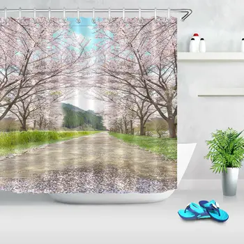 Spring Scenery Cherry Blossom Road Shower Curtain & Hooks Bathroom Accessory Set
Spring Scenery Cherry Blossom Road Shower Curtain & Hooks Bathroom Accessory Set