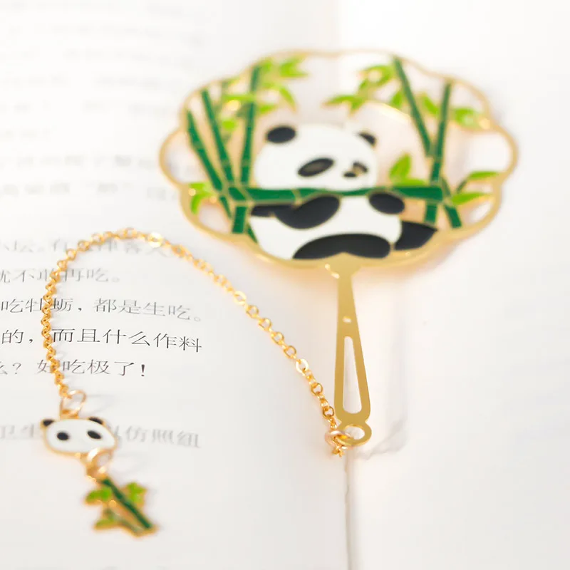 

20 PCS Panda Brass Bookmark Cute Design Originality Stationery School Office Support Tool Bookmarks Christmas Birthday Gift