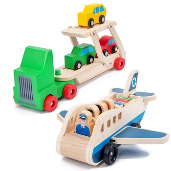 Children Wooden Double-Decker Truck Airplane Transport Set Simulation Model Toys Kid's Wooden Educational Toy Gifts For Children
Children Wooden Double-Decker Truck Airplane Transport Set Simulation Model Toys Kid's Wooden Educational Toy Gifts For Children