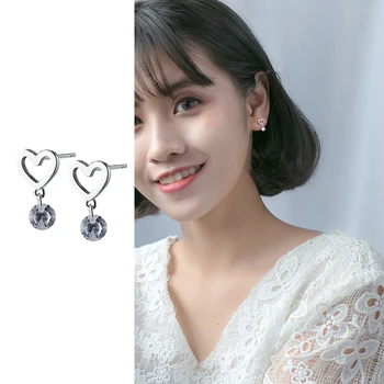 Mocanie Real 925 Sterling Silver Simple Hearts Drop Earring for women Sparkling CZ Dangle Earring for Women Fine Jewelry Brincos
Mocanie Real 925 Sterling Silver Simple Hearts Drop Earring for women Sparkling CZ Dangle Earring for Women Fine Jewelry Brincos