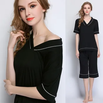 Women 90% Modal Summer Pajamas Sleepwear Good Quality Cozy Homewear Nice Soft Cute Pajama Sets
Women 90% Modal Summer Pajamas Sleepwear Good Quality Cozy Homewear Nice Soft Cute Pajama Sets