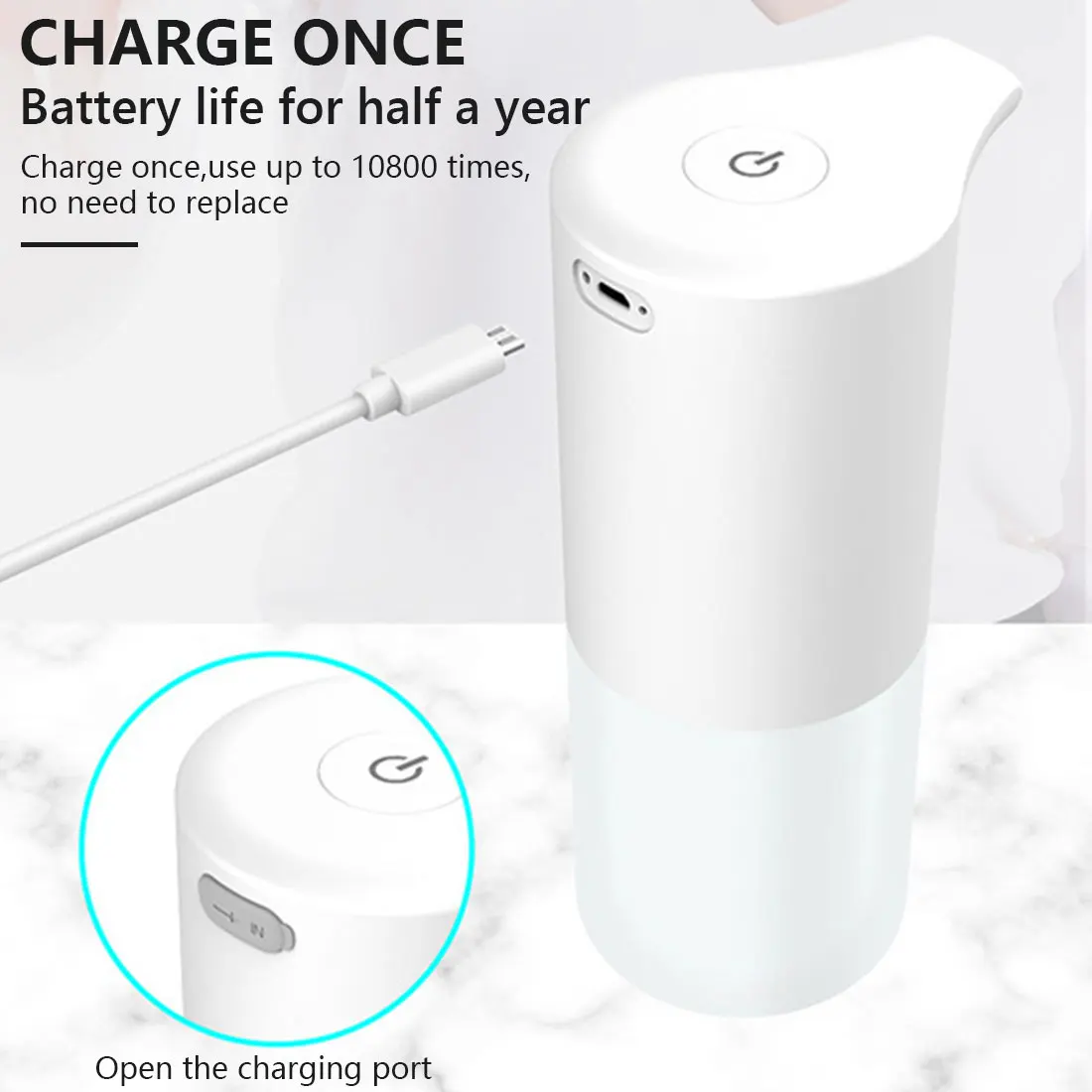 350ML Touchless Automatic Soap Dispenser USB Charging Smart Foam Machine Infrared Sensor
350ML Touchless Automatic Soap Dispenser USB Charging Smart Foam Machine Infrared Sensor