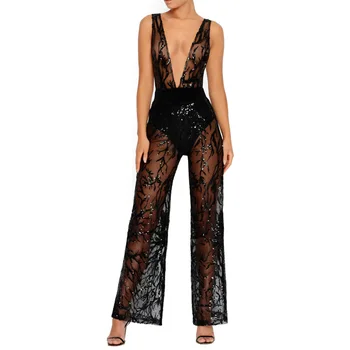 Backless sequin women jumpsuit Romper black transparent vintage jumpsuit Sexy high-waisted deep v-neck wide leg long jumpsuit 20
Backless sequin women jumpsuit Romper black transparent vintage jumpsuit Sexy high-waisted deep v-neck wide leg long jumpsuit 20