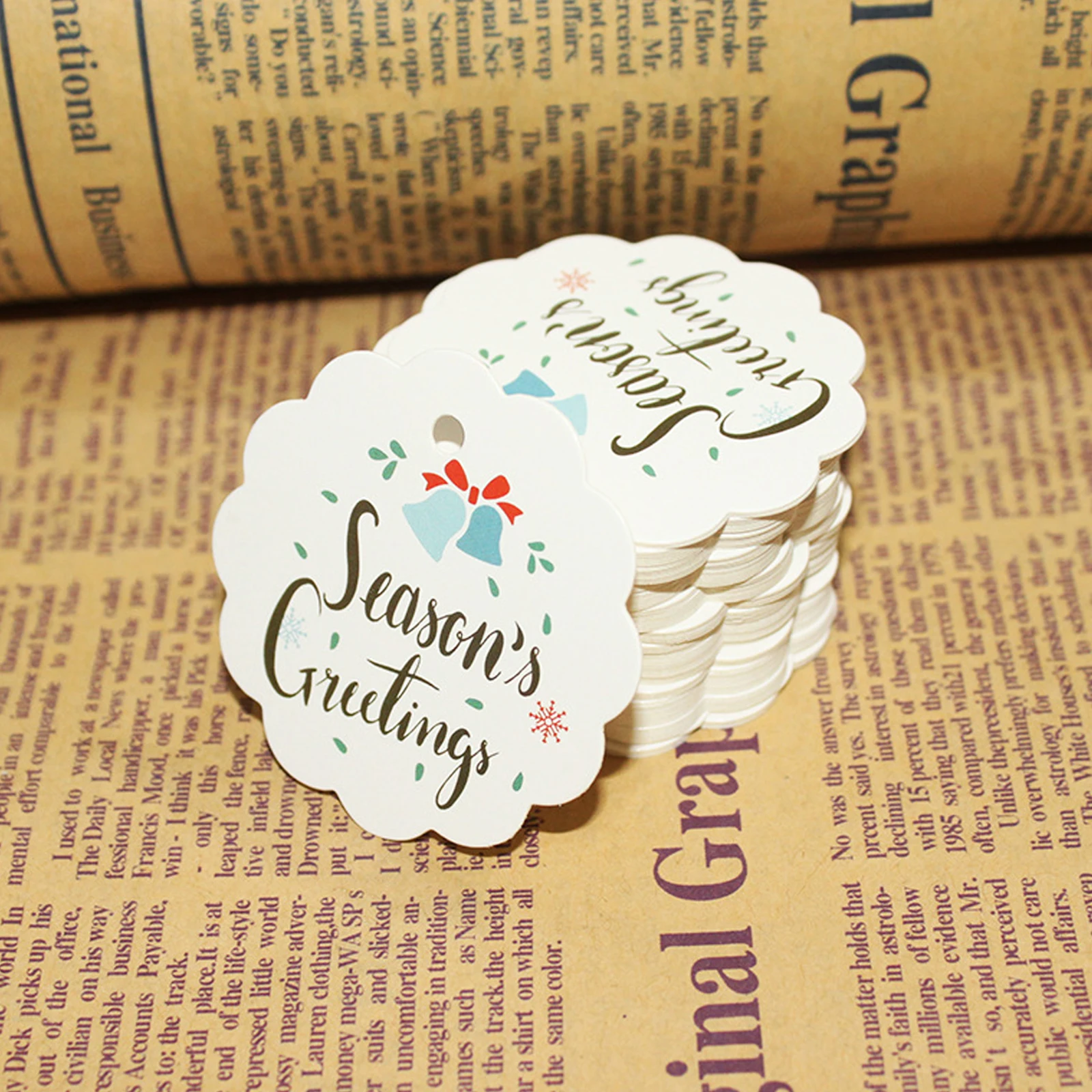 christmas kraft paper tags diy round label wedding gift