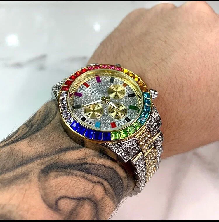Мужской роскошный бренд часов мужские золотые часы кварцевые хронограф