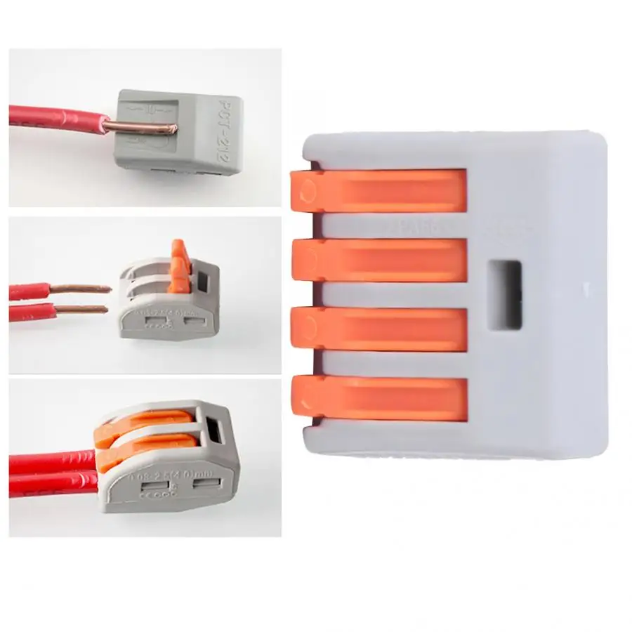 100pcs mini fast wire Connectors 4 Way Spring Lever Terminal Block Reusable Electrical Wire Cable Connector with Box
100pcs mini fast wire Connectors 4 Way Spring Lever Terminal Block Reusable Electrical Wire Cable Connector with Box