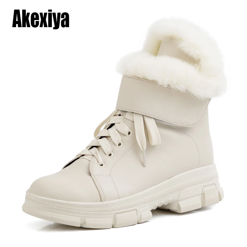 Quality new Woman Boots superfine fiber Round Toe Ankle Boots Thick Heel Platform wedge Shoes Woman Boots 2020 Winter k1125