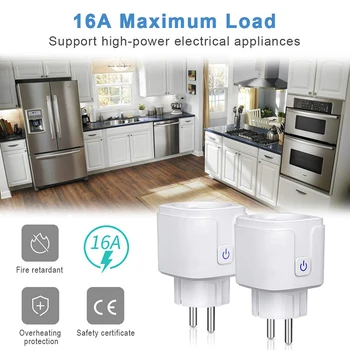 Smart Plug EU WiFi Socket 16A Timing APP Control Via iOS Android Phone Works With Alexa Google Home Mini Voice Control
Smart Plug EU WiFi Socket 16A Timing APP Control Via iOS Android Phone Works With Alexa Google Home Mini Voice Control