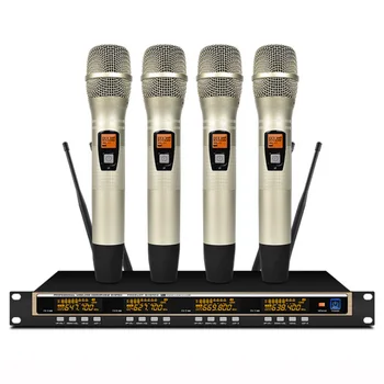 Professional UHF Wireless Stage Microphone System 4 Channel 4 Lavalier Lapel Cordless Microphone Mic Headset With Receiver
Professional UHF Wireless Stage Microphone System 4 Channel 4 Lavalier Lapel Cordless Microphone Mic Headset With Receiver