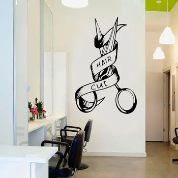 Barber Shop Hair Salon Sign Wall Sticker Vinyl Barbershop Hair Cut Tool Logo Scissors Wall Decals Removable Decor Murals 4513 
Barber Shop Hair Salon Sign Wall Sticker Vinyl Barbershop Hair Cut Tool Logo Scissors Wall Decals Removable Decor Murals 4513