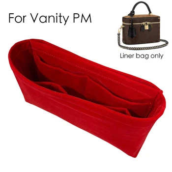 

For Vanity PM bag insert organizer purse insert bag shaper-Premium Velvet Very Soft Feeling Fabric(Handmade/20 Colors)