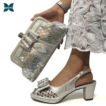 New Arrival Italian design Style Sliver Color Shoes and Bag Set Nigerian Party Shoes and Bag Set Wedding Shoes and Bag 
New Arrival Italian design Style Sliver Color Shoes and Bag Set Nigerian Party Shoes and Bag Set Wedding Shoes and Bag