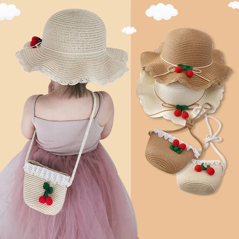 Шляпа от солнца детская соломенная с широкими полями для девочек | Аксессуары