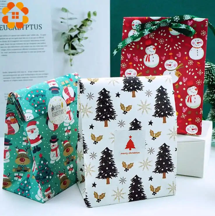 merry christmas packing gift bag candy boxes for kids birthday