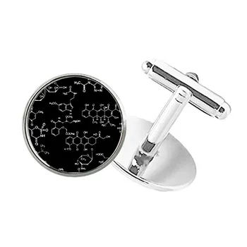 Black Chemical Molecular Structure Illustration Round Button Cuff Clip Stud Cufflinks
Black Chemical Molecular Structure Illustration Round Button Cuff Clip Stud Cufflinks