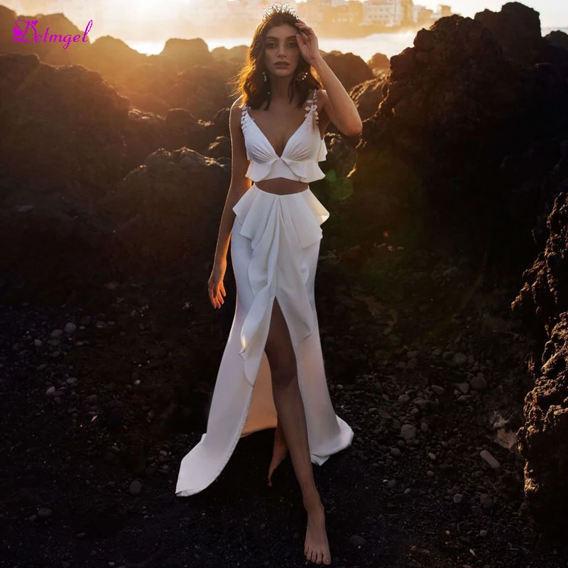 Detmgel Romantic Sweetheart Neck Pleated Mermaid Wedding Dress 2019 Graceful 2 Piece Front Splite Bohemian Bridal Gown Plus Size
Detmgel Romantic Sweetheart Neck Pleated Mermaid Wedding Dress 2019 Graceful 2 Piece Front Splite Bohemian Bridal Gown Plus Size