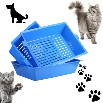 

Cat Bedpans Semi Closed Anti-splash Cat Toilet Cat Litter Box Plastic Bedpan Case Pet Supplies 3 Interlocked Trays Easy To Use