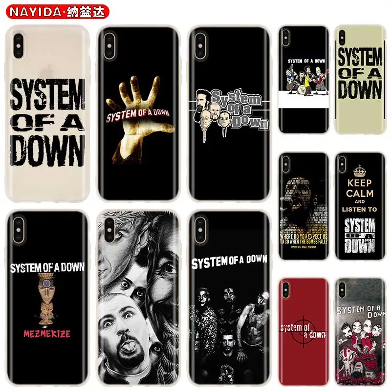 Мягкий силиконовый чехол для iPhone 13 12 11 Pro X XR XS Max Mini 8 7 6s 6 Plus SE 2020 System Of A Down |