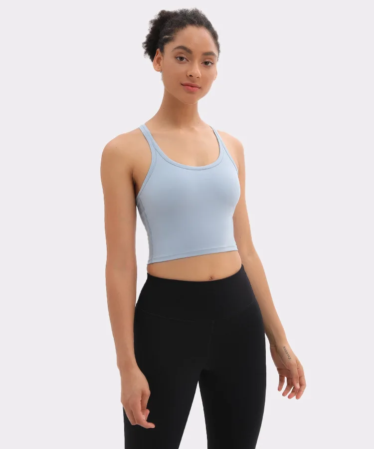 CretKoav 2020 New Sports Vest Women Elastic Tight Sleeveless Running Vest Sexy Crop Top Workout Quick-Dry Yoga Shirts With Pads CretKoav 2020 New Sports Vest Women Elastic Tight Sleeveless Running Vest Sexy Crop Top Workout Quick-Dry Yoga Shirts With Pads