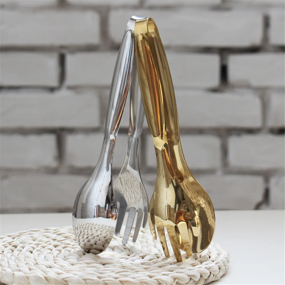 Stainless Steel Salad Tongs Durable Gold Sliver Kitchen Utensils BBQ Clips Bread Steak Cooking Tools Buffet Kitchen Accessories
Stainless Steel Salad Tongs Durable Gold Sliver Kitchen Utensils BBQ Clips Bread Steak Cooking Tools Buffet Kitchen Accessories
