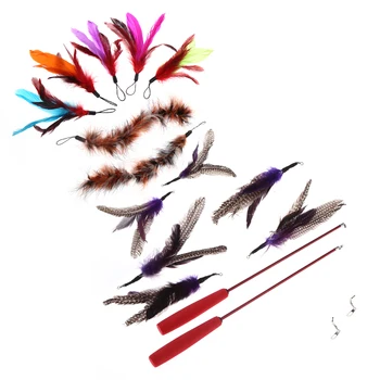New 2PCS Luxury Extendable Pet Kitten Cat Feather Teaser Wand Rod + 13PCS Colorful Natural Long Feather Cat Teaser Toy Set
New 2PCS Luxury Extendable Pet Kitten Cat Feather Teaser Wand Rod + 13PCS Colorful Natural Long Feather Cat Teaser Toy Set