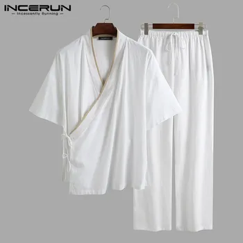 INCERUN Chinese Style Men's Sets Solid Color V Neck Short Sleeve Shirt & Pants Vintage Hanfu Casual Cotton Men's Suit Streetwear
INCERUN Chinese Style Men's Sets Solid Color V Neck Short Sleeve Shirt & Pants Vintage Hanfu Casual Cotton Men's Suit Streetwear