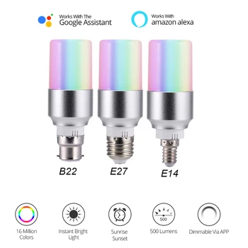 6W E27 B22 E14 LED Multicolor RGB Magic Smart Light Bulb Lamp Cellphone Voice WiFi Control Led Spotlight For Alexa Google Home
6W E27 B22 E14 LED Multicolor RGB Magic Smart Light Bulb Lamp Cellphone Voice WiFi Control Led Spotlight For Alexa Google Home